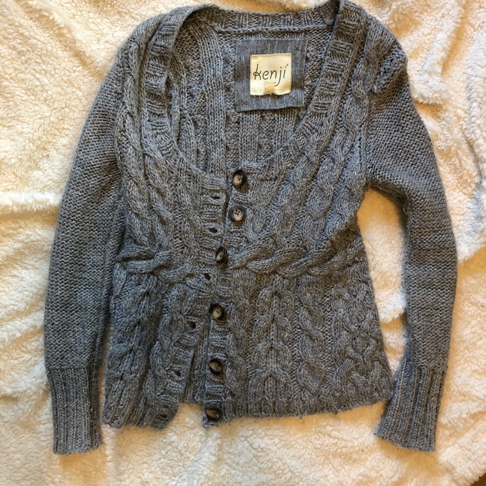 Kenji button down knit sweater cardigan Small